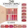 Crazy Girl - 12 Matte Colors Liquid Lipstick Box - 2.5ml*12pcs. 