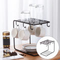 Home Lifestyle 6 Hooks Iron Coffee Rack Organizer, Metal Dishrack Cup Holder for Kitchen. 