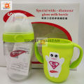 Special Wide Neck Diameter Glass Milk Bottle 240ml for Kids Babies Drip Feeder with Straw Silicone Cover Anti-fall Baby Feeding Bottle 8 fl oz. 