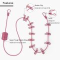 Portable Drying Rope with 12 Clips and 2 Hooks, Travel Clothesline Rope Clothes Hanging Hook, Outdoor Indoor Wind-Proof Clothesline. 