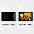 1 Piece Melamine Platter Small Size - Melamine Material White - Black. 