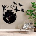 Wooden Wall Clock Fairy Home Decor Wall clock , Fairy Wooden Wall Clock for Girls, 3D Laser Cut Wall Clock Fairy With Stars with Butterflies. 