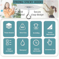 10Pcs Adhesive Ceiling Hooks for Popcorn Concrete Textured Ceiling Wall Surface, No Drilling Self Adhesive Ceiling Hooks Easy Install Easy to Use. 