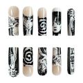 Horror Manga Gothic Style Nails Black White Anime Nail Art Press on Nails Nail Accessories Popular False Nails Nail Tips. 