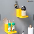 Multifunctional Bathing Wall-mounted Storage Rack Toothbrush Holder Shower Shelf Super Bathroom Accessories. 