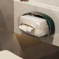 A.M  Oval Acrylic Tissue Box Self Adhesive For Facial Tissue Box Napkin Garbage Dispenser For Bathroom Kitchen Office Punch-free Wet Tissue Case Paper Towel Dispenser. 