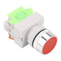 Self-Locking Flat Head Red Push Button Switch 22mm Mount LAY37-11BNZS-HT. 