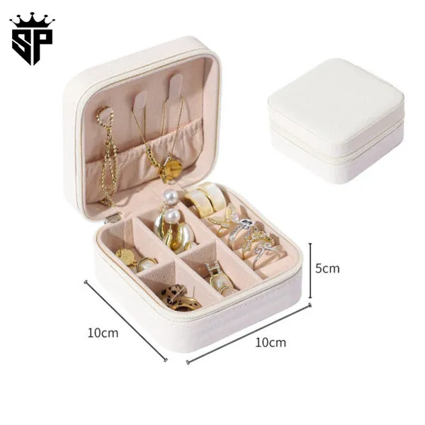 SP Dealz Small Jewellery Box - Mini Travel Jewellery Boxes Case, Portable Faux Leather Jewellery Storage Box Organiser for Women Girls