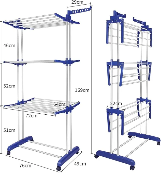 CT/4%20Tier%20Cloth%20Drying%20Hanger/Clothes%20Drying%20Rack,%20Stainless%20Steel%20Oversized%204-Tier%20Collapsible%20Rolling%20Drying%20Rack%20Clothing%20Folding%20Laundry%20Drying%20Rack%20Stand%20Indoor/Outdoor%20with%20Side%20Wings%20and%20Casters%20-%20Image%202