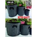 Grow bags (pots) Fabric -pack of 5- For gardening-BLACK COLOUR- (TOTAL FIVE SIZES AVAILABLE) BY HK DEALER. 