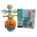 Electric Scooty Motorcycle Princess Toy Balance Bike 5D with Lights & Sound Spin Up. 