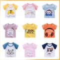 Kids Shirts 100% Cotton Cartoon Tops Cute Boys Girls Short Sleeve T shirt 1-3Y. 