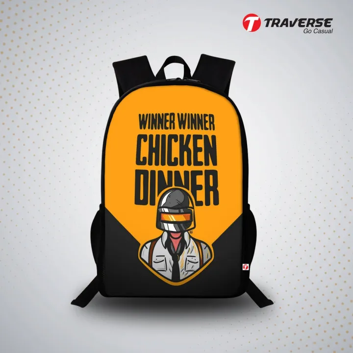 Traverse Boys PUBG Winner Winner Chicken Dinner Bag for Travel School College Bags hand bag for girls bags for girls Daraz.pk