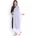 White Crinkle Chiffon Dupatta For Girls/Ladies-Overlocked. 