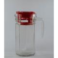 Carol Transparent Glass Jug, Glass Pitcher, with perfect unbreakable packing, for juice and Drinks 1.5 ml, 1.5 Liters capacity with red plastic lid. 
