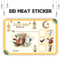 Eid Al Adha Mubarik Eid Meat Stickers size 2 x 3 inch. 