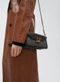 Charles & Keith CK2-80781405 Original Ladies Hand Bag Black Color With Leather Stripe-Buy Online Hand Bags In Pakistan. 