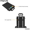 MOSISO Vertical Laptop Shoulder Bag 13.3" - 14" Inch Compatible with MacBook Air/Pro,13-13.3 inch Notebook,Compatible with MacBook Pro 14 2023-2021 A2779 M2 A2442 M1 with Front Raised Pockets & Fix Handle & Belt, Black. 