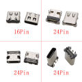 10Pcs USB Type C 2/6/16/24 Pin Connector Female Jack Charging Port SMD SMT Solder DIY Repair USB-C Type-C Socket Connectors. 