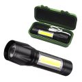 Torch Mini LED Torch Micro USB Charging with Cable and Case USB Charging Powerful Flashlight 3800LM XPE COB Small Rechargeable Torch Flash Light Zoomable Led Torch. 