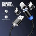 Original Nylon Braided Magnetic Charging Cable with LED For - Micro USB Android - iPhone - Type C. 