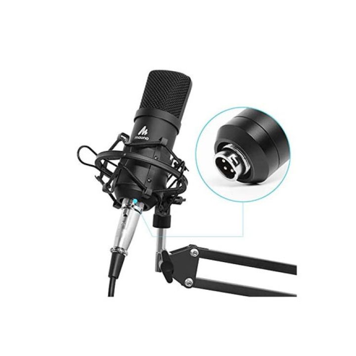 MAONO%20AU-A03%20Condenser%20Microphone%20Podcast%20Mic%20with%20Boom%20Arm%20Microphone%20Stand%20(Black)%20-%20Image%202