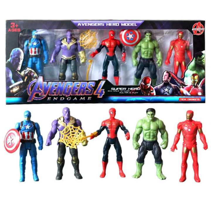 Pack Of 5 Avengers Action Figures Set With Accessories Included For Kids and Toddlers