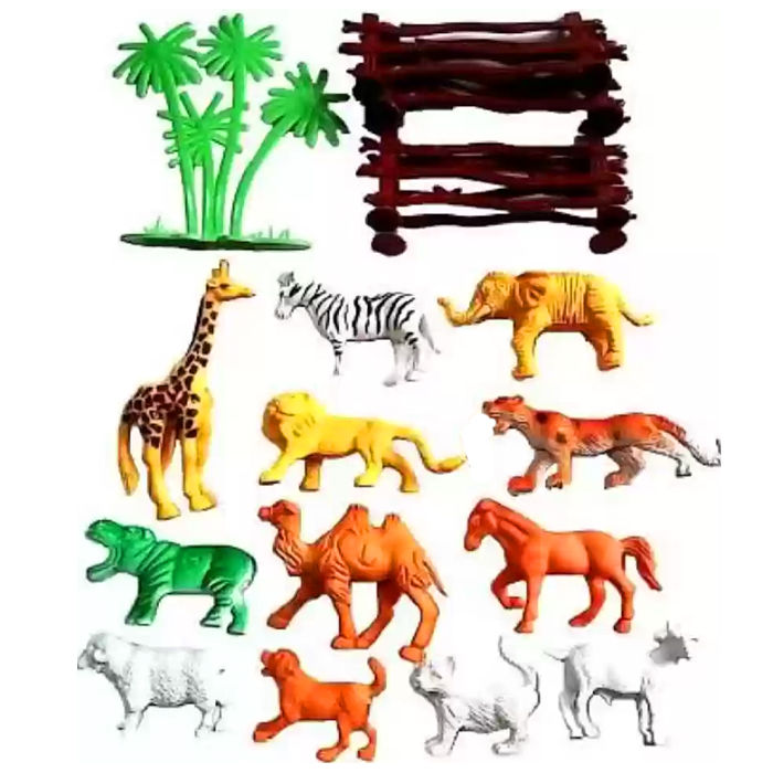 Mini Wild Animals Zoo Toys For Kids - 12 PCS