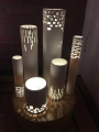Side Table Pipe Lamp With Built In LED Light Bedroom Side Table Lamps | Laser Cut Cnc Art | Study Table And Night Light. 