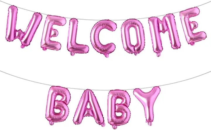 New Baby Born Decoration Set – Welcome Baby Foil Alphabet Balloons | Oh ...