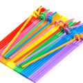 New Colorful Rainbow Pack of 100 Plastic Drinking Straw reusable disposable Straw smoothie straw bendy straw Wedding Party Decoration Tool. 