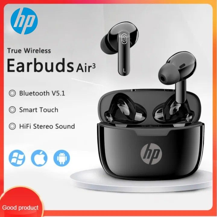 【COD+Ready Stock + FREE Shipping 】 HP TWS Wireless Earphone Sound Noise Cancelling Air Pro Earphone Bluetooth Earbuds Touch Control Headphones Super Pods