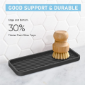 2 Pack Black Sink Organizer Tray Silicone Sink Organizer Tray Sponge Holder for Kitchen Sink Bathroom Tray Sponge Silicone Soap Holder. 