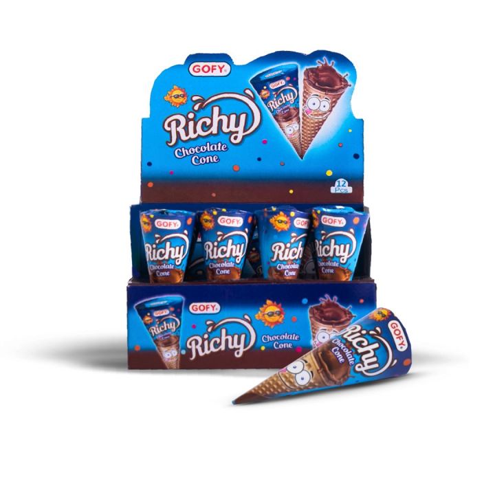 Aamrite Gofy Richy Chocolate Cone – Sweet Creamy Chocolate Snack – 12 ...