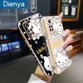 dienya For Xiaomi MI POCO X4 Pro 5G Case Cartoon Cute Kitty Luxury Plating Side Phone Cases Pattern Silicone Casing Full Back Cover Camera Protection Softcase. 