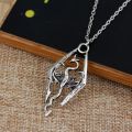 【happy one】Game Skyrim Necklace Dragon Pendant Necklace Vintage Drop Statement Necklaces. 