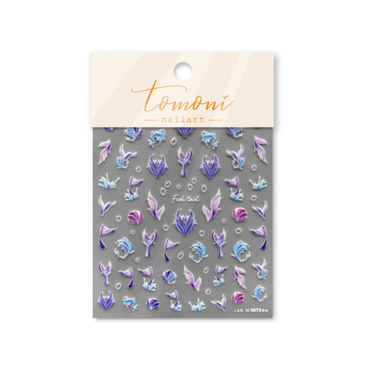 3D Realistic Colorful Hot Bikini Sumer Surf Beach Sports Fishtail Coconut Tree Adhesive Nail Art Stickers Decals Manicure Charms