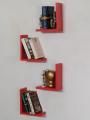 L SHAPE WALL HANGING SHELF RED. 