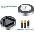 SP Dealz Wireless LED Puck Light, Stick-Anywhere Closet Portable Tap Push Button Stair-Wall Lights for Cabinet, Hallway, Bathroom, Bedroom, Kitchen, 3 Battery Operated Low White Light, Pc1. 