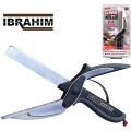 Ibrahim Mall 2 in 1 Clever Cutter Kitchen Scale Food Knife and Cutting board Chops and Slices, Handy Grip, Stainless Steel Blade, Space Saving Multipurpose Scissors for Picnic Outdoor Indoor for Food & Vegetables Chopper Ideal Kitchen Accessories Tool. 