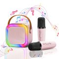 k12 Dual Mic 2 Karaoke Machine for Kids Adults, Portable Bluetooth Karaoke Speaker with 2 Wireless Microphones & Colorful Lights, Karaoke Machine for Girls Boys Birthday Microphone Machine Toy, 5W Speakers Sound Subwoofer Boombox Support Multiple Input. 