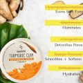 SilverSea Turmeric Clay Bentonite Mask - Natural Clay Mask for Glowing Skin, Deep Cleansing, Anti-Acne, 125g - Facial Detox, Oil Control, Pore Minimizer, Brightening, Hydrating, Ance Skin Care, Healing Clay for All Skin Types. 
