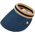 Korean version straw hat little bee empty top hat women's summer hat topless capless capless cap, sun protection versatile shade sun hat. 