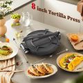 Tortilla Press Cast Iron Flour Tortillas Maker 10inch Heavy Duty Roti Press, Puri Press, Chapati Maker, Kitchen Dough Pressing Tool re-Seasoned, Flour Tortilla Press with Foldable Handle. 