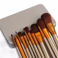 12 Piece - Cosmetic Brushes Set - Golden. 