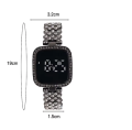 Diamond Touch Screen LED Watch for Ladies –Jewellery For Girls Style in Stainless Steel Chain Digital Wristwatch for Women's – Stylish Fashion Watch For Girls With Bracelet in Silver Stone Round & Square Dial Shape For Gift. 
