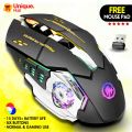 Premium Wireless Gaming Mouse RGB with 6 Buttons + Free Mouse Pad & 3-Levels DPI Control - Breathing LED Light 2.4G Optical Wireless Mouse with Side Buttons for PC Gaming, Laptop, Pubg, Mobile - By Unique Mall. 
