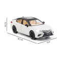 Toyota Camry Die Cast Car Model 4 Door Open With Trunk & Bonult - 1:24 Scale – Toys For Boys - White. 