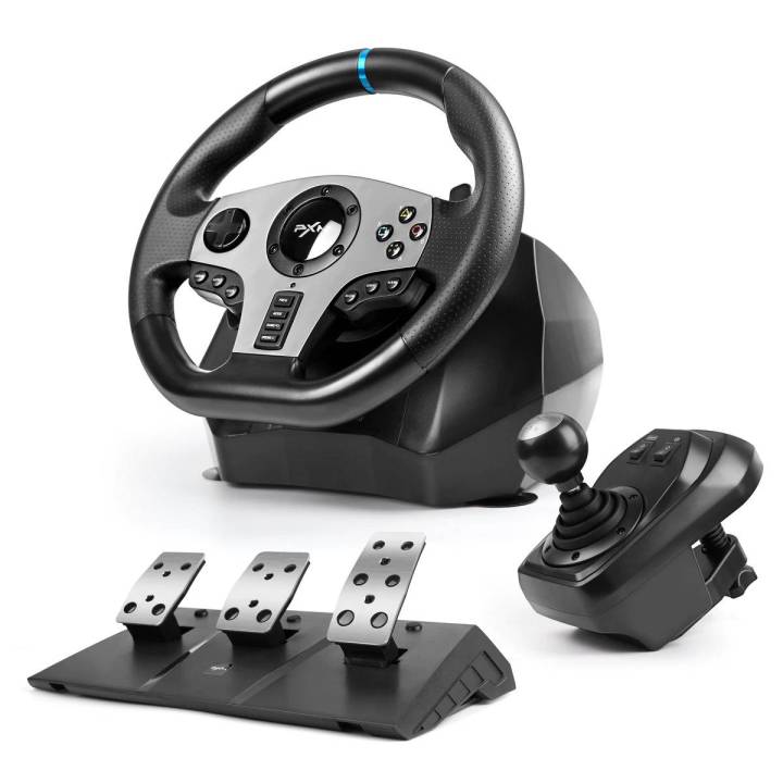 Racing Wheel PXN - V9 Pro Racing Game Steering Wheel with Responsive Gear and Pedals & Manual Transmission Vibration Compatible PC , PS3 , PS4, PS5, XBOX