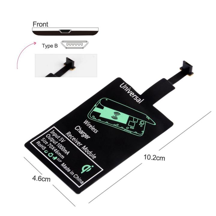 Qi Wireless Charging Receiver For iPhone 7 6s Plus 5s Micro USB Type C Universal Fast Wireless Charger For Samsung Huawei Xiaomi